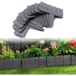 10 pcs bordure de jardin 2. 5 m bordure de pelouse en plastique effet pierre flexible bordure de gazon ...