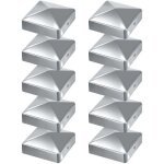 10 pcs capuchon de poteau chapeau de poteau forme pyramide 100x100mm argent