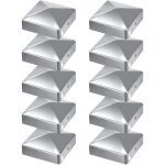 10 pcs capuchon de poteau chapeau de poteau forme pyramide 100x100mm argent