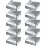 10 pcs capuchon de poteau chapeau de poteau forme pyramide 100x100mm argent