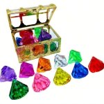10 pcs jouets de piscine de pierres pr�cieuses de plong�e, ensemble de diamants color�s gros avec bo�te ...