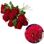 10 pcs rose en velours rouge 50 cm - bouquet de roses rouges