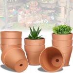 10 petits pots en terre cuite, 10 x 8 cm, pour loisirs cr�atifs, petits pots de fleurs, pots � peindre, ...
