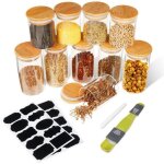 10 pi�ces bocaux alimentaires verre 5pcs 250ml + 5pcs 350ml hermetique conservation transparent avec ...