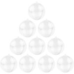10 pi�ces boules de no�l transparentes 10cm, boules de no�l en plastique � remplir, diy decoration pour ...