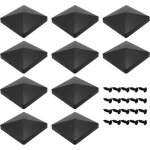 10 pices chapeau poteau bois capuchons de poteaux de clture 1010 cm avec vis