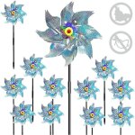 10 pi�ces moulin � vent r�fl�chissant, autocollant r�fl�chissant anti - oiseaux, moulin a vent jardin ...