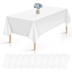 10 pi�ces nappes blanche jetables, nappes imperm�ables, nappe rectangulaire d�coration de table pour ...