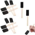 10 pices pinceaux en mousse, pinceau mousses de peinture avec manche en bois, pinceaux ponges pour ...
