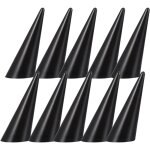 10 pi�ces pr�sentoirs � bagues en acrylique noir - support conique pour organisation et exposition de ...