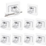 10 pi�ces support tringle rideaux sans percage, accroche rideau adhesif, supports de tringle auto - adh�sifs ...