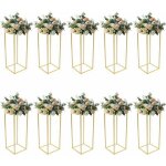10 pi�ces vase � fleurs dor� design g�om�trique, rectangulaires, amovible, pr�sentoir pour f�te de mariage ...