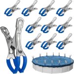 10 pinces de fixation pour bche de piscine en acier inoxydable, pinces pour protection piscines hors ...