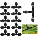 10 raccords en t pour tuyau d'arrosage de 16 mm, adaptateur robuste � 3 voies en plastique, accessoires ...
