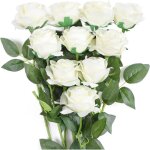 10 roses artificielles, bouquet de fleurs artificielles � tige longue unique, adapt� � la d�coration ...
