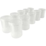 Fixedbyu - 10 seaux avec couvercle seau � vide en plastique poign�e 15, 9l alimentaire transparent transparent ...