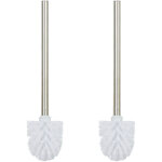 10 x brosses de toilettes, brosse wc, rechanges, t�te amovible, brosse en inox, h x d 35 x 8 cm, blanche, ...