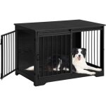 100 cm meuble cage chien interieur avec porte coulissante, 2 porte