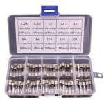 100 fusibles verre 5x20mm en boite fusible 0. 2a 20a, kits de fusibles bricolage fusibles de tube de ...