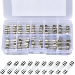 100 pcs fusible verre � fusion rapide, 5 x 20mm 250v assortiment de fusibles verre 0. 2a, 0. 5a, 1a, ...