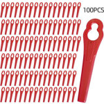 100 pcs lames en plastique de rechange, lame coupe bordure tondeuse � gazon en plastique lames pour jardin ...