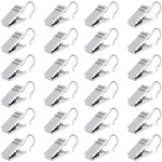 100 pcs pinces  rideaux en mtal 3. 3 cm crochets anneaux  pince argent clips de rideaux crochet en ...