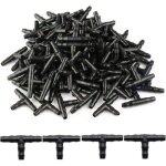 100 pcs tee raccord de tuyau 4 / 7mm - t raccord connecteur pvc d'arrosage buse d'atomisation goutte ...