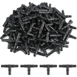 100 pièces 4 / 7 mm plastique tee raccord de tuyau, t connecteur barbelé pour tuyau d'arrosage de jardin, ... 100 pièces 4 / 7 mm plastique tee raccord de tuyau, t connecteur barbelé pour tuyau d'arrosage de jardin, ...