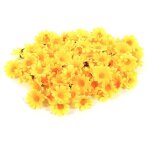 100 pi�ces 50 pi�ces marguerite tissu artificiel t�tes de fleurs en gros lots f�te de mariage (1 jaune) ...