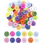 100 pi�ces boutons en r�sine boutons ronds multicolores 4 trous boutons pour v�tements couture artisanat ...