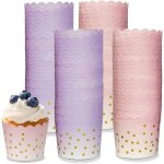 100 pi�ces caissettes muffins en papier, caissettes cupcake, moules � muffins, tasses de papier de cuisson, ...