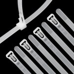 100 pi�ces collier de serrage blanc plastique r�utilisables, 400mm x 7. 6mm, attache c�ble color�es, ...