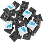 100 pi�ces embases adhesive pour attache de cable, 28mm x 28 mm, noir, serre - c�bles auto adh�sif, support ...