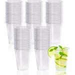 100 pi�ces gobelets en plastique dur, 240ml verres de f�te en transparents, r�sistants & r�utilisable ...