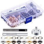100 pi�ces kit de grommets eyelets, metal grommet kit, oeillets pour baches, ?illet auto - perforant ...