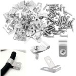 100 pi�ces de pinces de fixation pour cl�tures en acier inoxydable, attaches grillage rigide avec vis ...