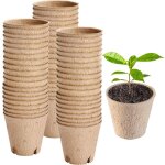 [jamais utilis�] lot de 100 pots de pots en tourbe, biod�gradables bacs � semis, 8 cm avec 100 marqueurs ...