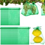 100 sacs filets de protection pour fruits ? r�utilisables, barri�re en maille verte pour plantes, fleurs ...