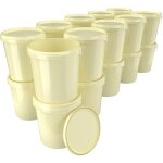 Fixedbyu - 100 seaux avec couvercle en plastique seau vide poigne 15, 9l alimentaire ivoire clair