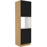 1000brico - modena - colonne four - 2 portes - 60 x 57 x 210 cm - chene artisan / noir mat