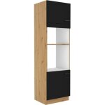 1000brico - modena - colonne four micro - ondes - 2 portes - 60 x 57 x 210 cm - chene artisan / noir ...