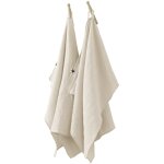 Lot de 2 essuie - mains gaze de coton 50 x 70 cm beige