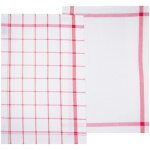 Lot de 2 torchons 45 x 70 cm tradition rouge