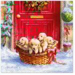 Douceur d'intrieur - lot de 20 serviettes en papier 33 x 33 cm chiots de noel