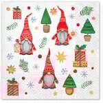 Douceur d'int�rieur - lot de 20 serviettes en papier 33 x 33 cm gnomes noel