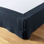 L'effet papillon - cache sommier gaze de coton gaia 90x190cm bleu marine