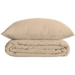 1001kdo - housse couette + 2 taies 220 x 240 cm percale de coton uni lin
