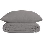 1001kdo - housse couette + 2 taies 240 x 260 cm percale de coton uni gris 1001kdo - housse couette + 2 taies 240 x 260 cm percale de coton uni gris