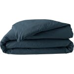 Douceur d'intrieur - housse de couette 220 x 240 cm percale de coton bleu nuit
