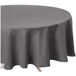 Nappe ronde anti tache 180 cm couleurs gris